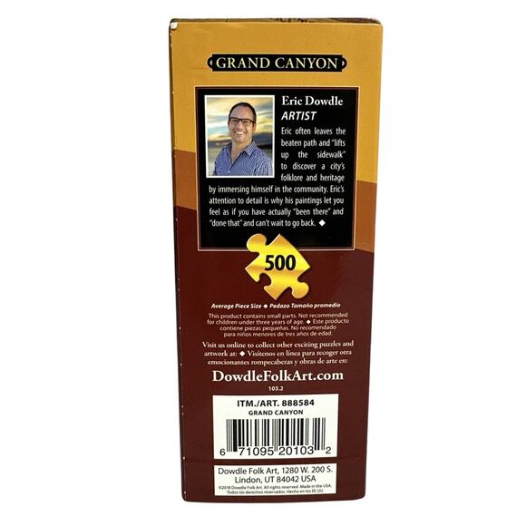 Grand Canyon Jigsaw Puzzle New 500 Piece Dowdle Folk Art 16 x 20 New In Box - Picture 2 of 5